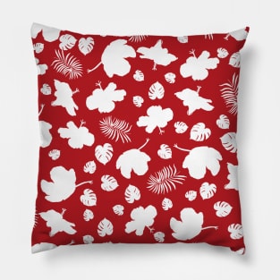 Hand drawn hibiscus floral seamless pattern Pillow