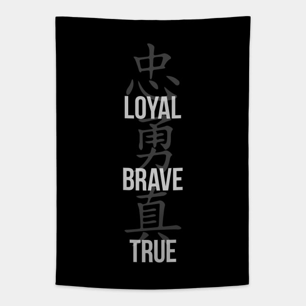 Loyal, Brave, True - Three Virtues Tapestry by Bunny Prince Design