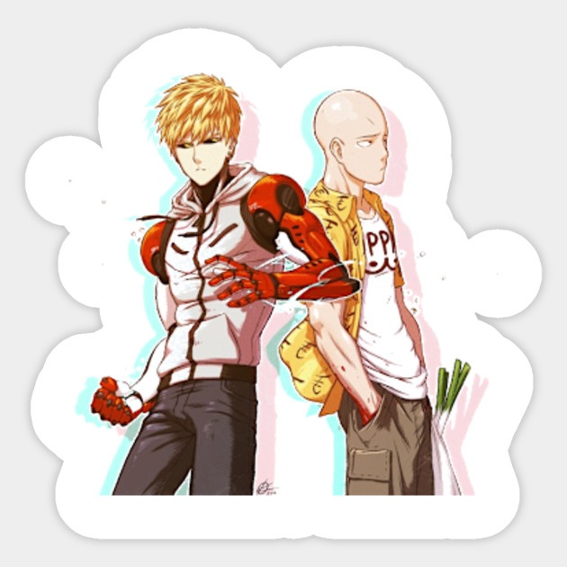 One Punch Man Saitama Genos Onepunchman Sticker Teepublic