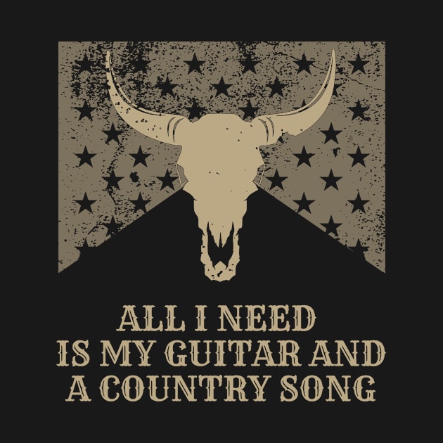 All I need is my guitar and a country song Retro Vintage Country Music by Awesome Soft Tee