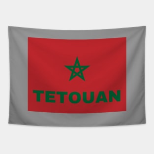 Tetouan City in Moroccan Flag Tapestry