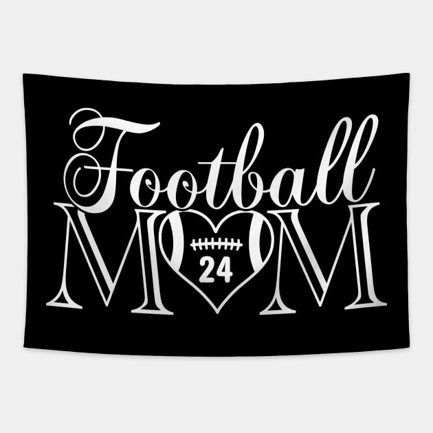 Classic Football Mom #24 That's My Boy Football Jersey Number 24 Tapestry by TeeCreations
