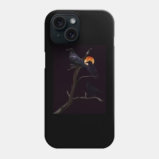 Ravens Under a Full Moon Phone Case