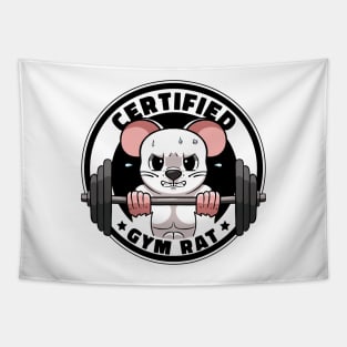 Certified Gym Rat Gym Workout Gym Humor WeightLifting Gym Tapestry