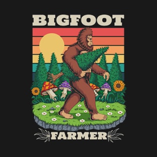 bigfoot walking cannabis garden T-Shirt