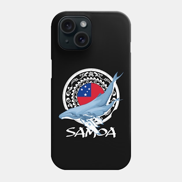 Humpback Whales on Samoan flag Phone Case by NicGrayTees