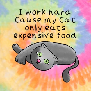 Funny Cat Food Design T-Shirt
