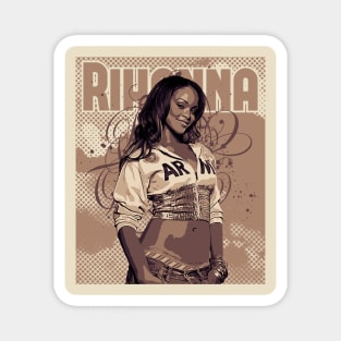 Rihanna style // Brown vintage // Poster art Magnet