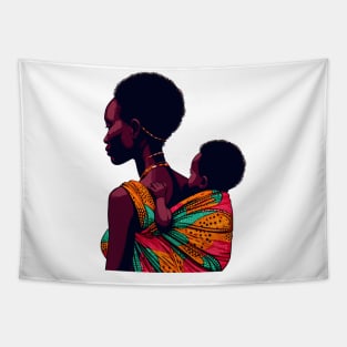 Afrocentric Mother And Baby Tapestry