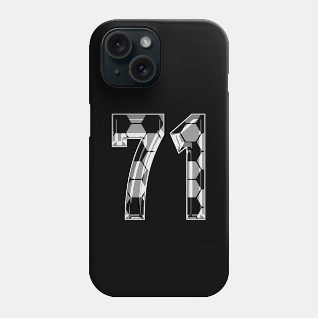 Soccer Number 71 Soccer Jersey #71 Soccer Mom Player Fan Phone Case by TeeCreations