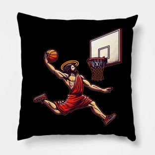 Funny Basketball Retro Jesus Christ Pillow