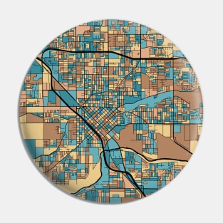 Modesto Map Pattern in Mid Century Pastel Pin