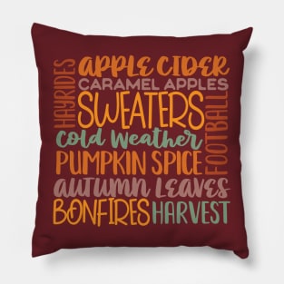 Fall descriptive words Pillow