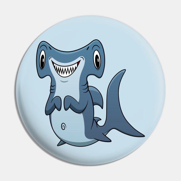 Cartoon Hammerhead Shark Pin by BoombasticArt