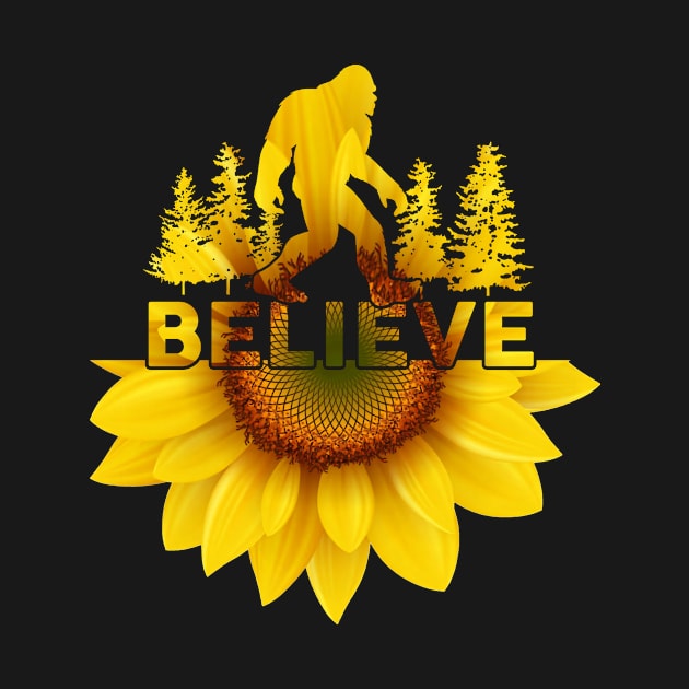 Vintage Sunflower Bigfoot Believe by Dianeursusla Clothes