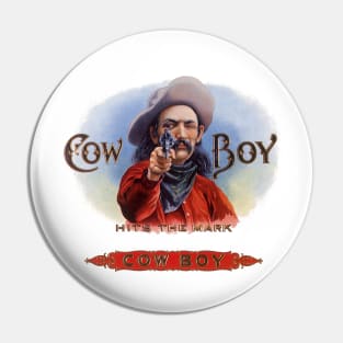 Vintage Cowboy Cigar Label Art Pin