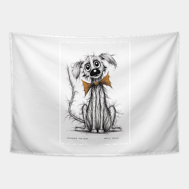 Stinker the dog Tapestry by Keith Mills