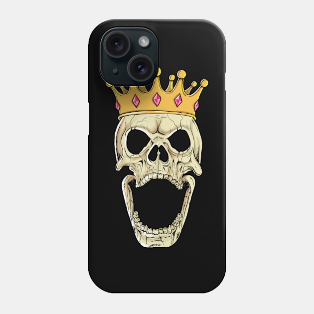 King Skull Laugh Phone Case by tabslabred