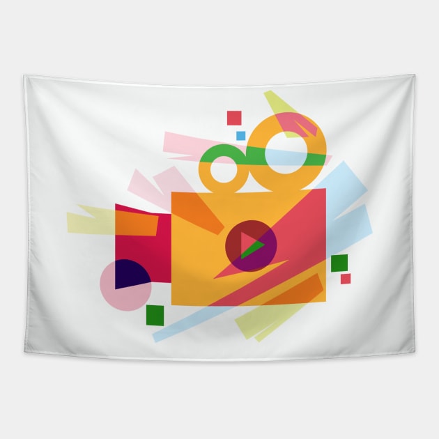 illustration camera video Tapestry by AlfinStudio