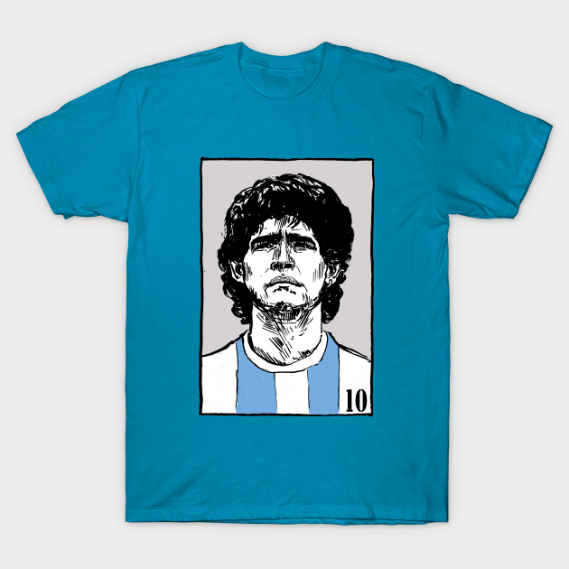 T-Shirt DIEGO ARMANDO MARADONA la mano de dios D10S Tributo Campione Del Calcio