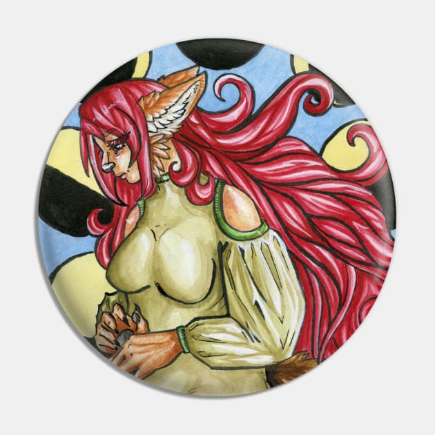 Moody Werewolf Girl Pin by TimeChaser