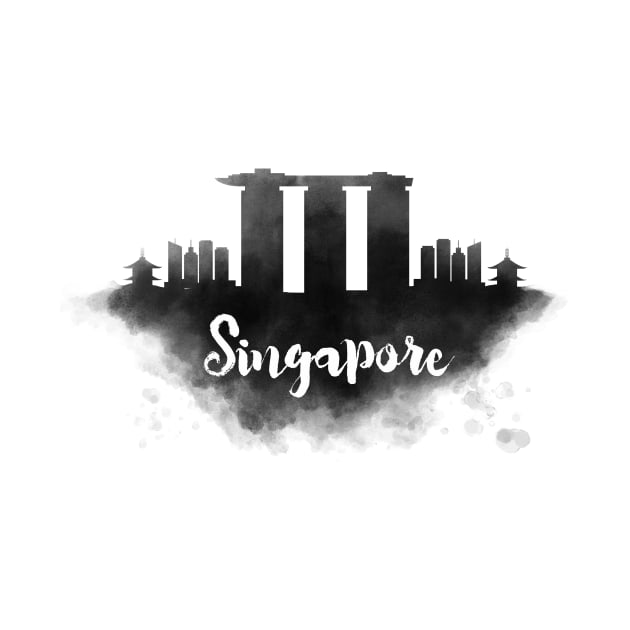 Singapore watercolor by kursatunsal