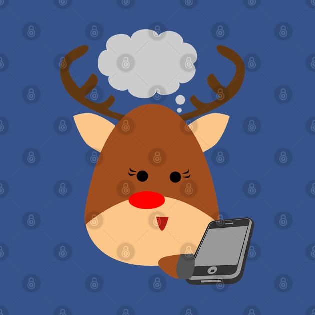 Merry Christmas Reindeer & Phone by holidaystore