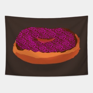 Chocolate Donut with Pink Sprinkles Tapestry