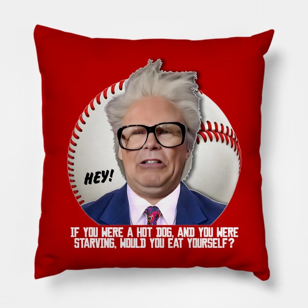 HARRY CARAY -- Hot Dog Pillow by darklordpug