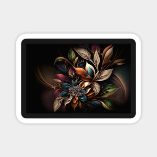 Abstract Floral Garden Botanical Print Magnet