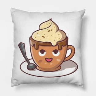 "Divine Delight: Heavenly Affogato"- Coffee Food Icecream Pillow