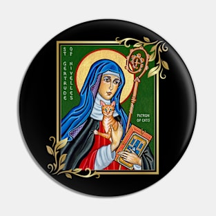 St. Gertrude of Nivelles Patron Saint of Cats Lovers Pin