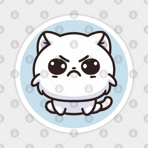 cute angry cat cartoon - Kawaii Cat - Magnet