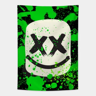 Marshmello Green splash design Tapestry