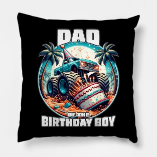 Monster Truck Dad Of The Birthday Boy For Dad Men Pillow