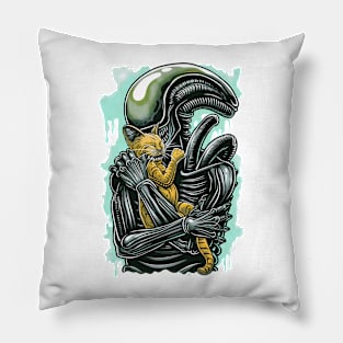 Alien and cat 88045 Pillow