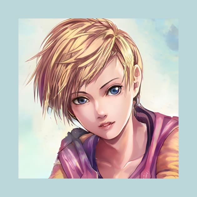 Hot Blonde Anime Girl with Short Hair by animegirlnft