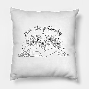 F The Patriarchy Floral Feminine Pillow