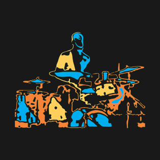 Drummer Musician Modern Art Style T-Shirt