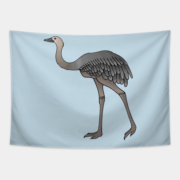 Greater rhea bird cartoon illustration Tapestry by Cartoons of fun