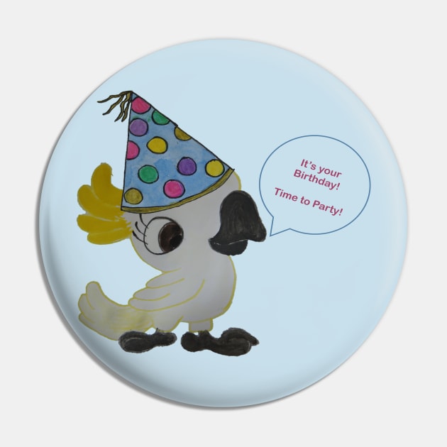 Time to Party Cockatoo Pin by ABY_Creative