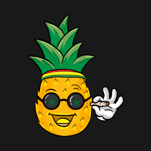 Pothead pineapple with joint weed marijuana THC Stoner T-Shirt