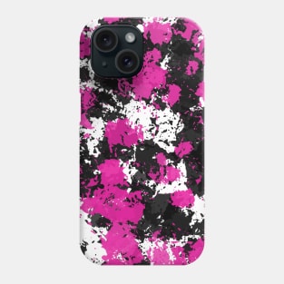 Black, Pink and White Splats Phone Case