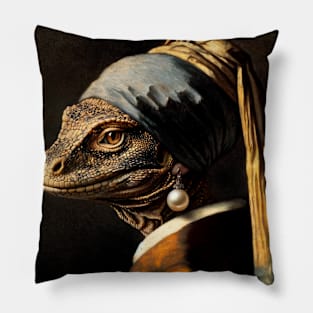 Wildlife Conservation - Pearl Earring Komodo Dragon Meme Pillow