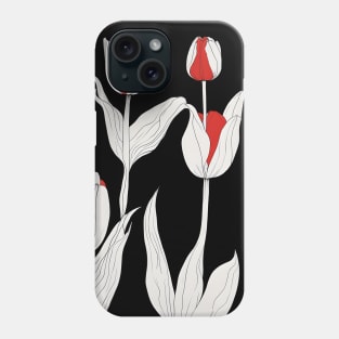 Red Tulips Minimalist Phone Case