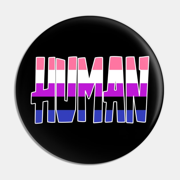 Human Gender Fluid Pin by Fig-Mon Designs