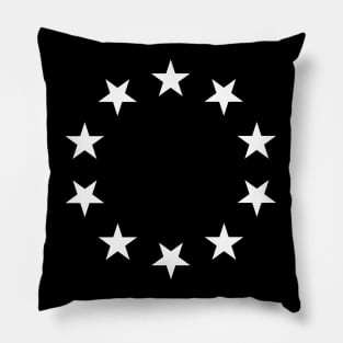 White Stars in a Circle Pillow