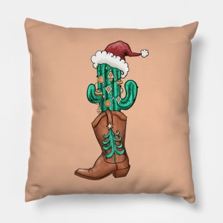 Cowboy boots, Christmas hat, Western Christmas, Howdy Christmas Pillow