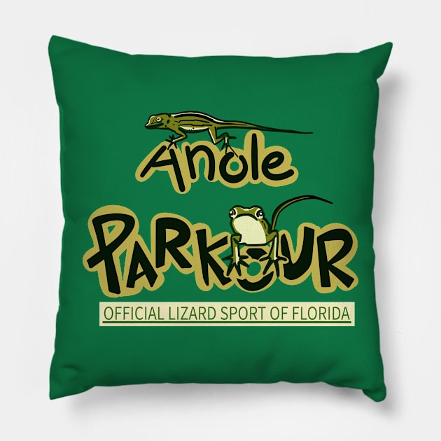 Anole Parkour Pillow by Sparkleweather