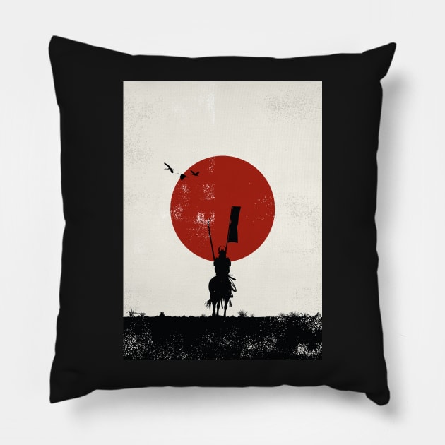 Japanese Samurai Warrior Pillow by RajaGraphica